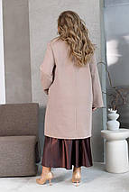 Жіноче пальто бежеве великого розміру батал Розміри: 46-48, 50-52, 54-56, 58-60, 62-64, 66-68, фото 4