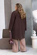 Жіноче пальто шоколад великого розміру батал Розміри: 46-48, 50-52, 54-56, 58-60, 62-64, 66-68, фото 3