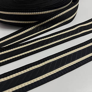 Лампас трикотажний, чорний