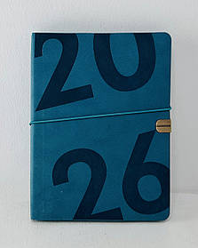 Щоденник датований А5 2026 рік BEST Інтегральна обкл. Екошкіра Бірюзовий 336 стор. у лінію (ВМ2126-06) Buromax
