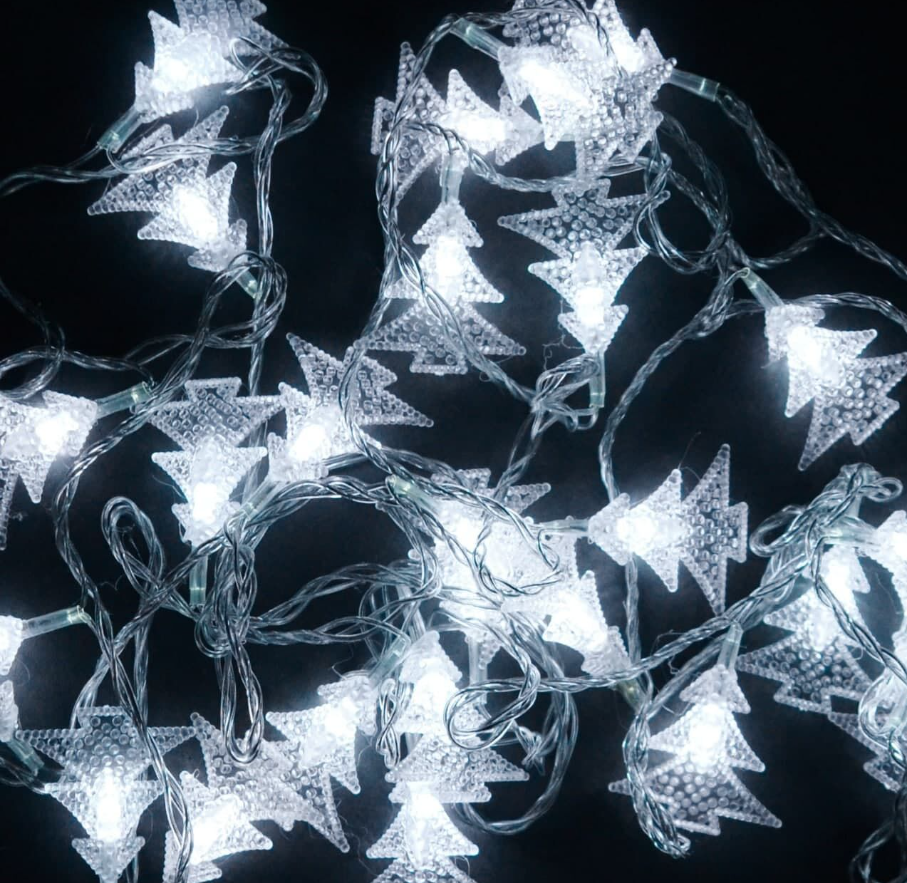 Світлодіодна гірлянда Ялинка довжина шнура 5 метрів, 28 лампочок, біла, фото 1