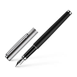 Ручка перова OttoHutt серії Design 01 Fountain Pen Frosted Black Ruthenium, корпус чорний, перо М (0.7 мм), 951100