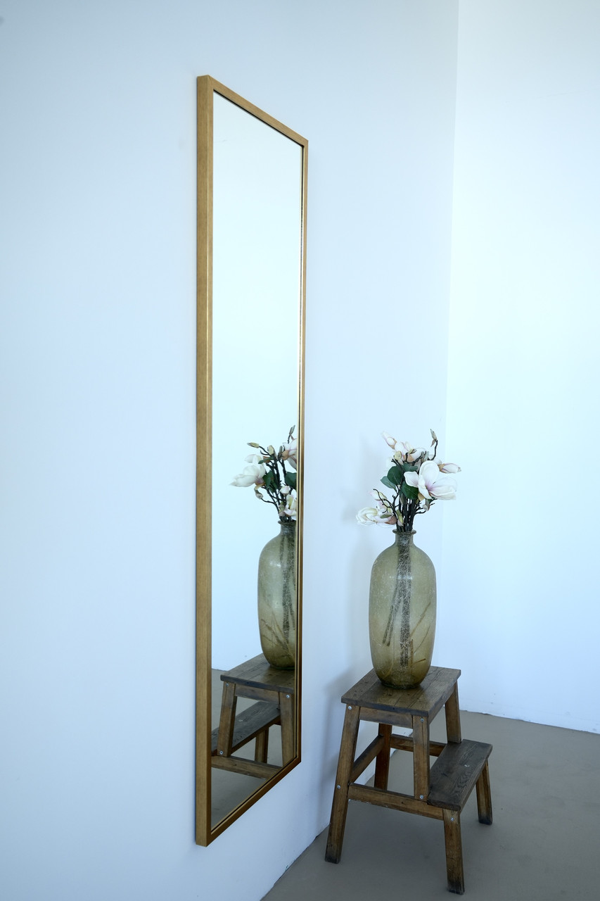 Настінне дзеркало на повний зріст в рамі 165*50 золотисте, фото 1