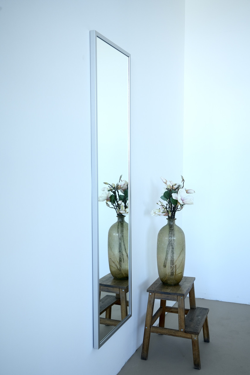 Настінне дзеркало на повний зріст в рамі 165*50 сріблясте, фото 1