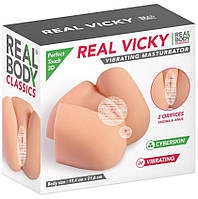Реалістичний мастурбатор напівторс із вібрацією Real Body Real Vicky