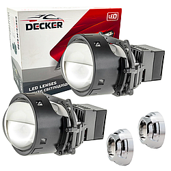 Світлодіодні Bi-LED лід лінзи для фар головного світла авто Decker LED BL 3.0" R-8 65W 5500K 12V