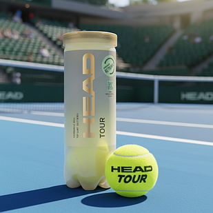 Тенісні м’ячі Head Tour All Court 3 шт | Преміум м’ячі для усіх типів кортів з покращенною видимістю