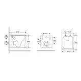 Унітаз підвісний прямокутний Premium KVADRO Rimless безободковий з дюропластовим сидінням soft-close 640052, фото 4