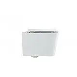 Унітаз підвісний прямокутний Premium KVADRO Rimless безободковий з дюропластовим сидінням soft-close 640052, фото 6