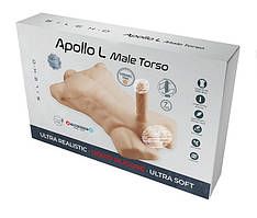 Торс зі знімним фалоїмітатором на присоску SilexD Male Torso Apollo Caramel L