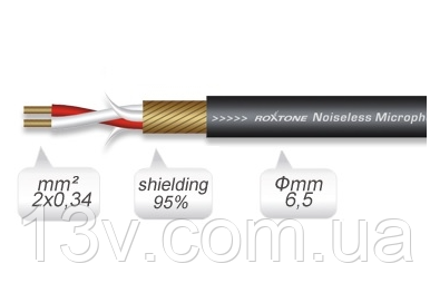 Кабель мікрофонний Roxtone MC006, 2х0.34 кв. мм, вн. діаметр 6,5 мм, 100 м