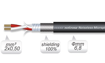 Кабель мікрофонний Roxtone MC022, 2х0.5 кв. мм, вн. діаметр 6.8 мм, 100 м