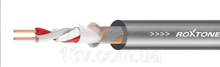 Кабель мікрофонний Roxtone MC080, 2х0.25 кв. мм, вн. діаметр 6,8 мм, 100 м
