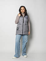 Жіночий жилет з накладними кишенями і капюшоном М-1130