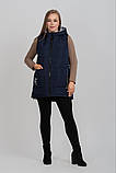 Жіночий жилет з накладними кишенями і капюшоном М-1130, фото 7