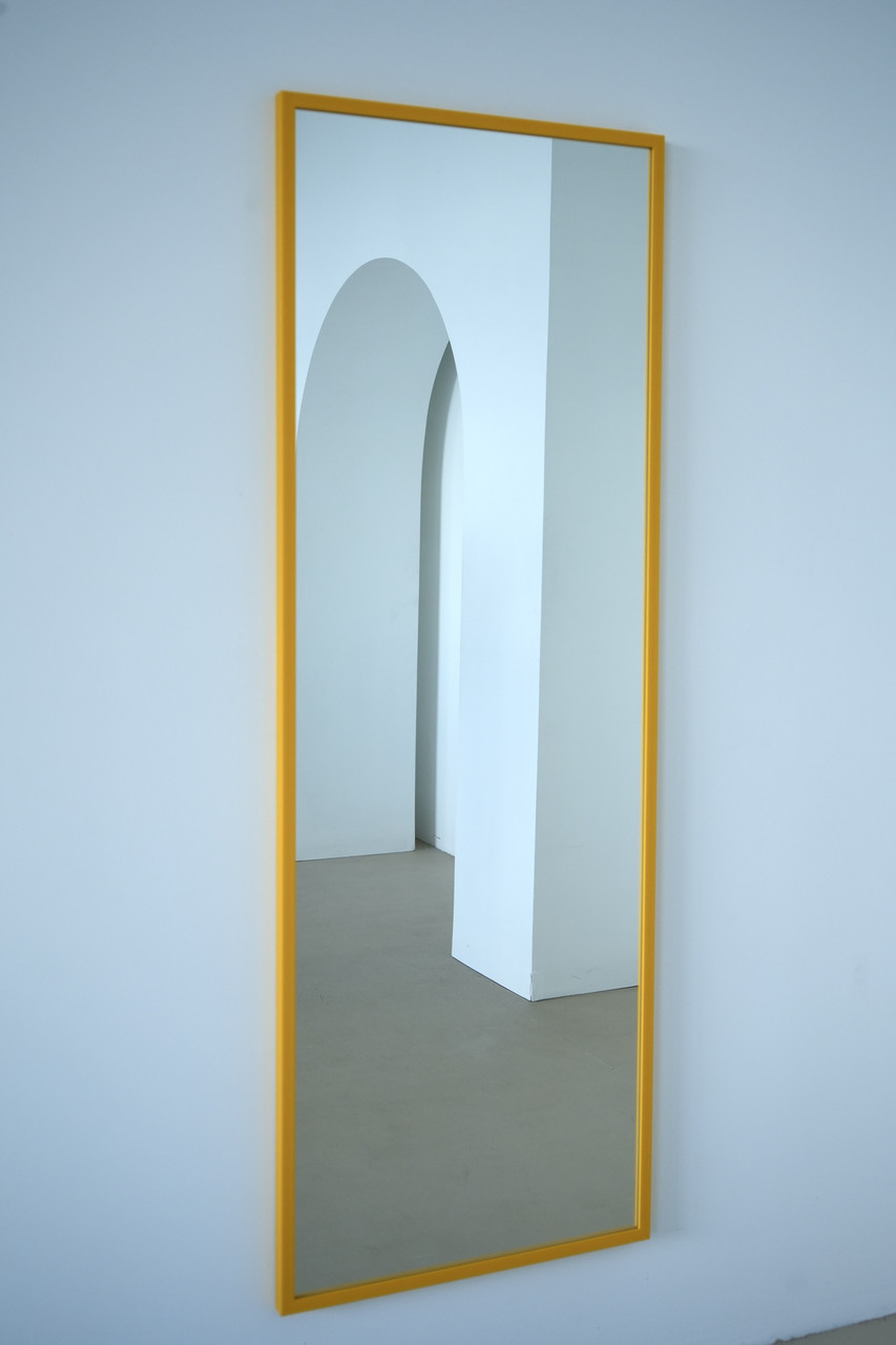 Настінне дзеркало на повний зріст в рамі 170*60 жовте, фото 1