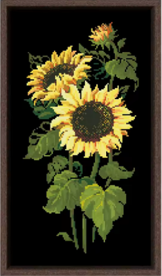 Набір для вишивання БЕЗ нанесеної на канву схеми "Sunflower". AIDA 14CT printed, 24*41 см