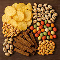 Горішки, чипси, сухарики