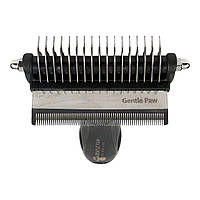 Фурмінатор - ковтуноріз 2в1 Gentle Paw щітка для вичісування собак та котів 7,5 см чорний