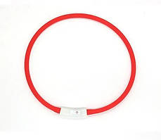 LED USB нашийник для собак і котів круглий 35 см - червоний