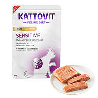 Kattovit Veterinary Sensitive Chicken Pate КАТТОВІТ СЕНСИТИВ КУРКА паштет повнораціонний беззерновий вологий лікувальний корм для