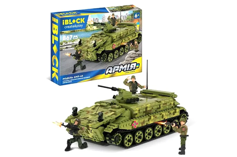 Конструктор IBLOCK PL-921-486 БМП-64 Армія 867 деталей 3 фигурки, фото 1