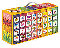 Подарунковий набір Картки Домана Англо-російський валіза Вундеркінд з пелюшок 1746 карток 34 теми, фото 2