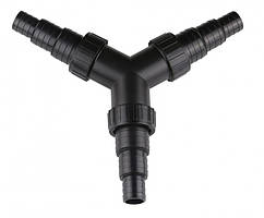 З'єднувач шланга Sunsun CST-02 для ставкового обладнання, трійник 25/32/38 мм