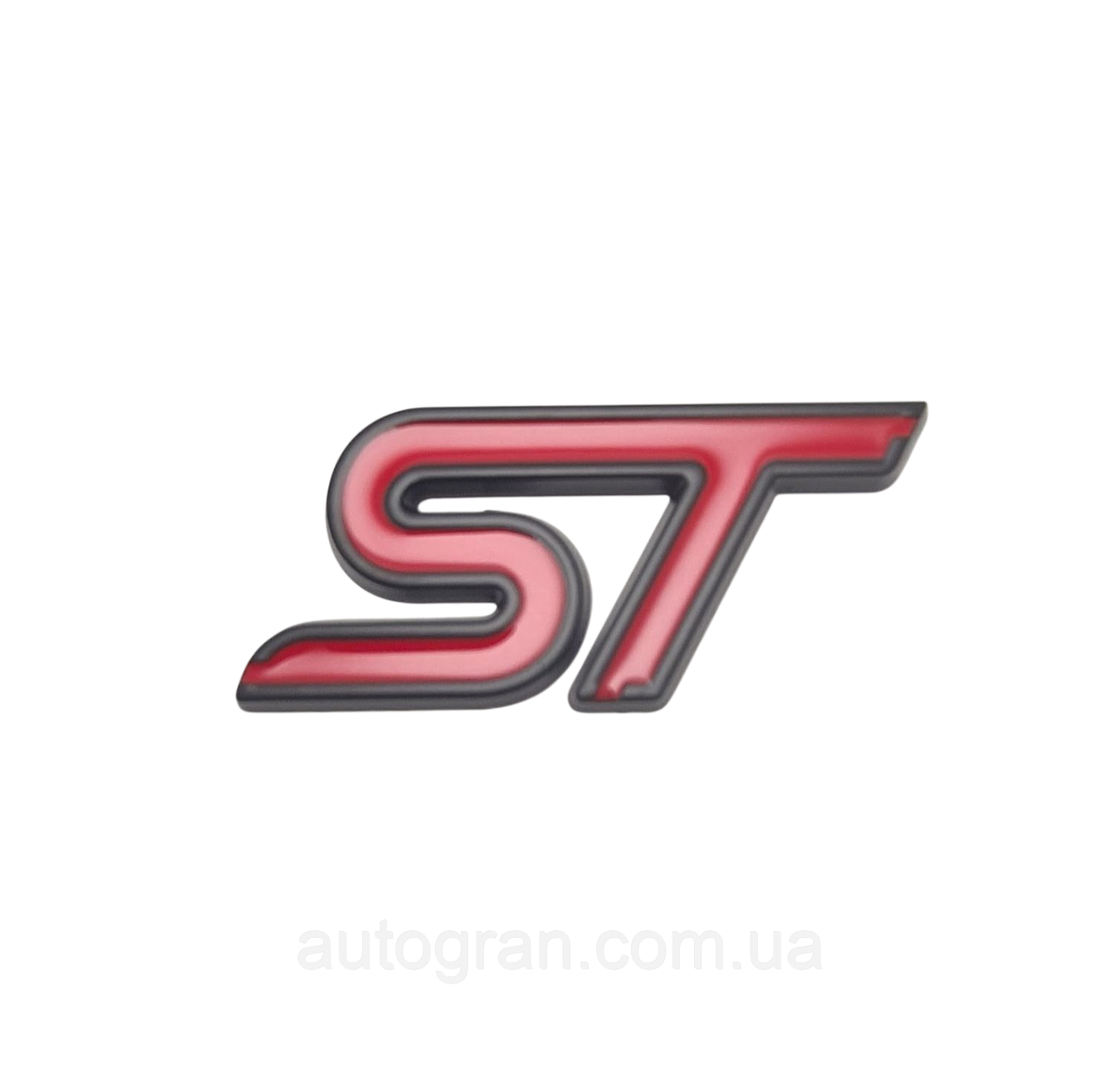 Емблема кузова FORD ST червоно-чорна, фото 1