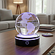 Декоративна нічник кришталева куля, 8х8 см, від мережі та батарейок / Дитячий нічник / Світильник-нічник настільний - фото 2 - id-p2776365686