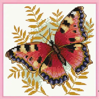 Набір для вишивання за нанесеною на канву схемою "Метелик".AIDA 11CT printed, 36*36 см