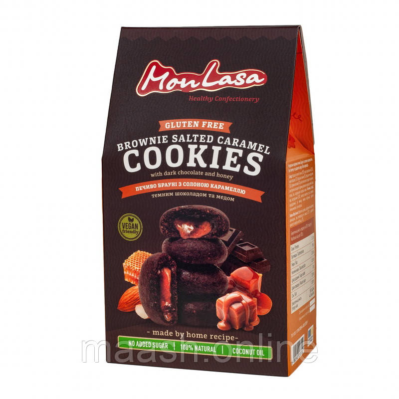Печиво Брауні Солона карамель без глютену Monlasa, 120г, фото 1