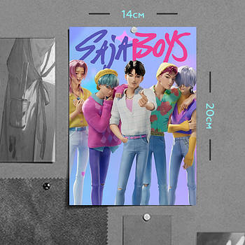 "Саджа бойз (Кейпоп мисливиці на демонів / KPop Demon Hunters)" плакат (постер) розміром А5 (14х20см)