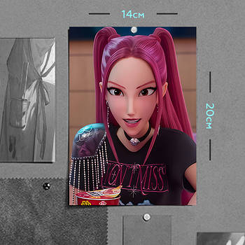 "Міра (Кейпоп мисливиці на демонів / KPop Demon Hunters)" плакат (постер) розміром А5 (14х20см)