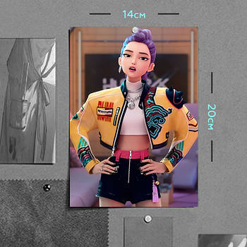 "Румі (Кейпоп мисливиці на демонів / KPop Demon Hunters)" плакат (постер) розміром А5 (14х20см)