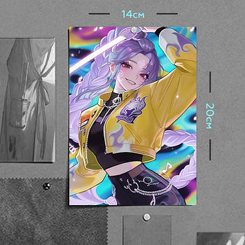 "Румі (Кейпоп мисливиці на демонів / KPop Demon Hunters)" плакат (постер) розміром А5 (14х20см)