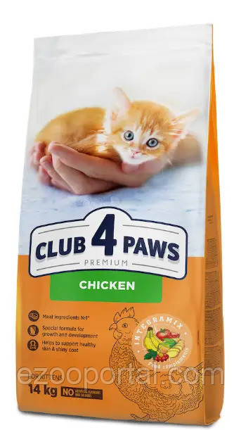 Корм Клуб 4 Лапи для кошенят з куркою 14кг, фото 1