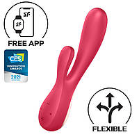 Смарт вибратор-кролик Satisfyer Mono Flex Red, 2 мотора, управление через интернет - KissShopping -