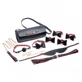 Набір БДСМ із дорожньою сумкою Master Series: Bow Luxury BDSM Set With Travel Bag, 11 предметів