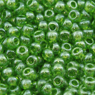 Бісер 56430 Чеський Preciosa 10/0, Прозорий блискучий TS, Зелений, Круглий, 50 г, фото 1
