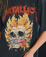 Футболка оверсайз METALLICA, 100% бавовна 250 г/м² washed ефект (унісекс) - XL