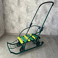 Санки-трансформер дитячі з колесами Мрія LUX 2026 колір: зелений