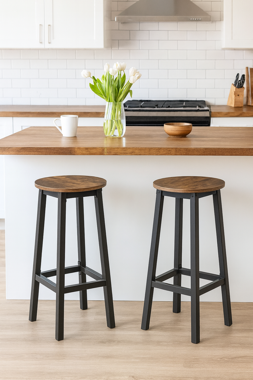 Барний стілець Leobert Halmar 2 штуки в стилі Loft коричневий -UKMarket-, фото 1