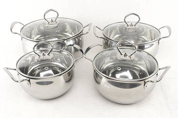 Набір каструль із кришками A-PLUS 2061 8 предметів