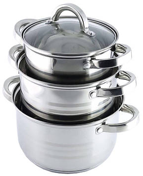 Набір каструль із неіржавкої сталі Benson BN-199 6 предметів
