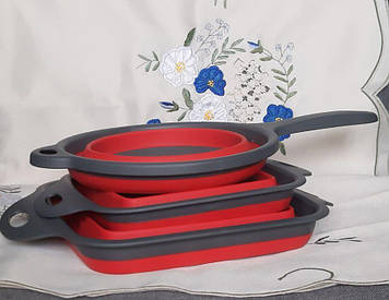 Набір складаних силіконових друшляків Stenson 3 шт.