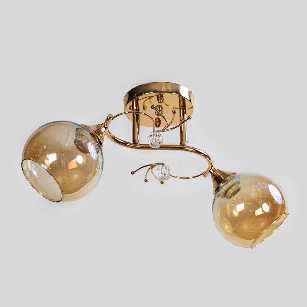 Сучасна люстра золота на дві лампи E27