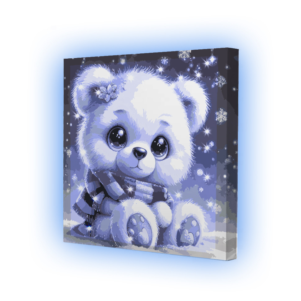 Картина по номерах зі світлодіодною підсвіткою для дітей Riviera Blanca Сніжинка 25x25 см (ГР1-042), фото 1