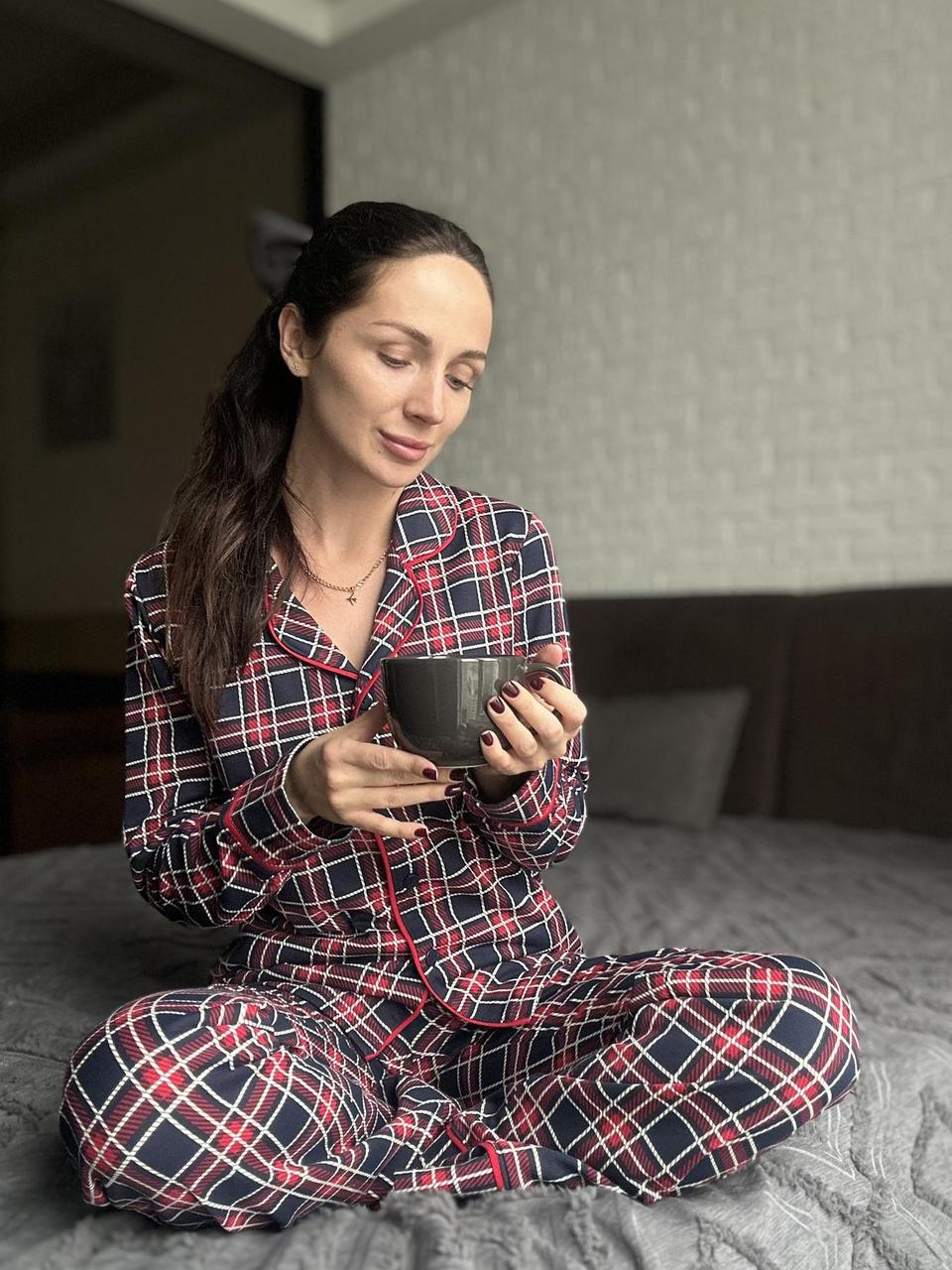 Жіноча тепла піжама COSY з начосом "Oxford", фото 1