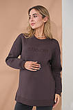 Туніка для вагітних та годуючих тепла з начісом сіро-коричневого кольору, фото 3